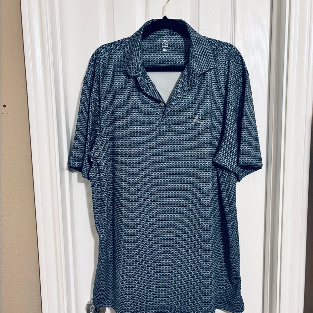 Rhoback Navy Geometric Polo Shirt